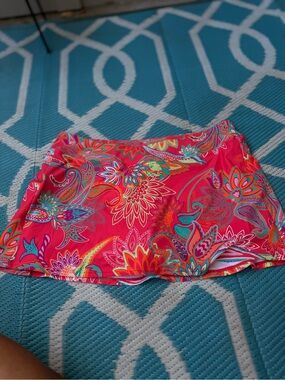 Sunsets Sz 14 Bright Floral Swim Skirt -  Multicolor